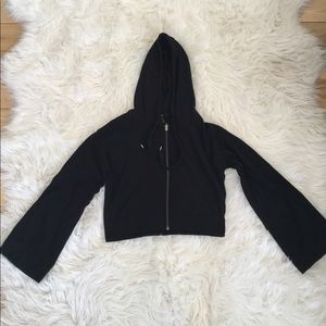 Black Cropped Hoodie